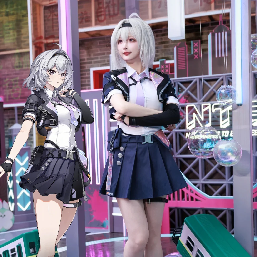 Female Zero Cosplay Costume Neverness To Everness Gradient Tie Cropped Jacket Shirt Dark Pleated Skirt Arm Straps Gloves set
Female Zero Cosplay Costume Neverness To Everness Gradient Tie Cropped Jacket Shirt Dark Pleated Skirt Arm Straps Gloves set