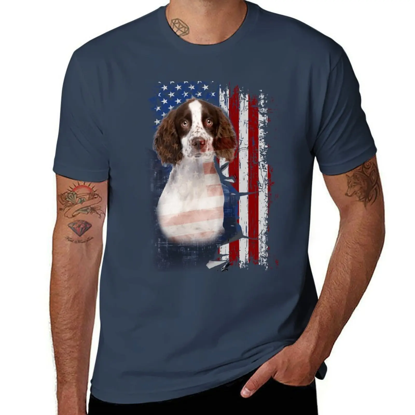 English Springer Spaniel America Flags T-Shirt Large Size Breathable Tee
English Springer Spaniel America Flags T-Shirt Large Size Breathable Tee