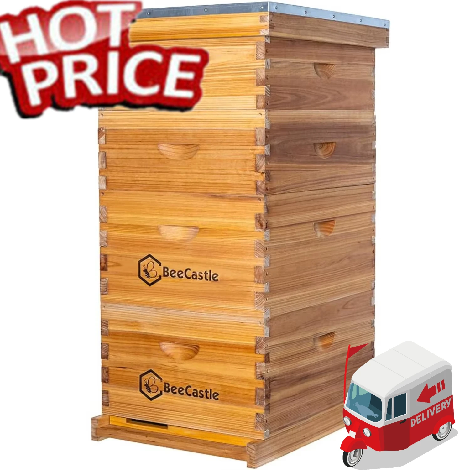 10 Frame Langstroth Bee Hive Coated W/ 100% Beeswax Includes Beehive Frames & Waxed Foundations (2 Deep Boxes & 2 Medium Boxes)
10 Frame Langstroth Bee Hive Coated W/ 100% Beeswax Includes Beehive Frames & Waxed Foundations (2 Deep Boxes & 2 Medium Boxes)