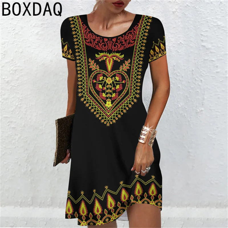 Retro Ethnic Style Printed Dress Plus Size Women Summer MIni Dress Casual Short Sleeve O-Neck A-Line Dress Vestidos
Retro Ethnic Style Printed Dress Plus Size Women Summer MIni Dress Casual Short Sleeve O-Neck A-Line Dress Vestidos