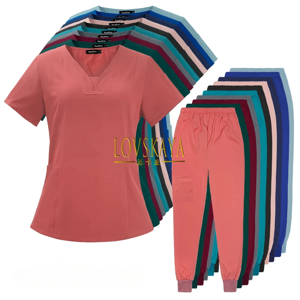 Stretch Scrubs Sets Ziekenhuis Chirurgische Jurken Korte Mouw Tops Broek Verpleegkundige Accessoires Artsen Kleding
Stretch Scrubs Sets Ziekenhuis Chirurgische Jurken Korte Mouw Tops Broek Verpleegkundige Accessoires Artsen Kleding