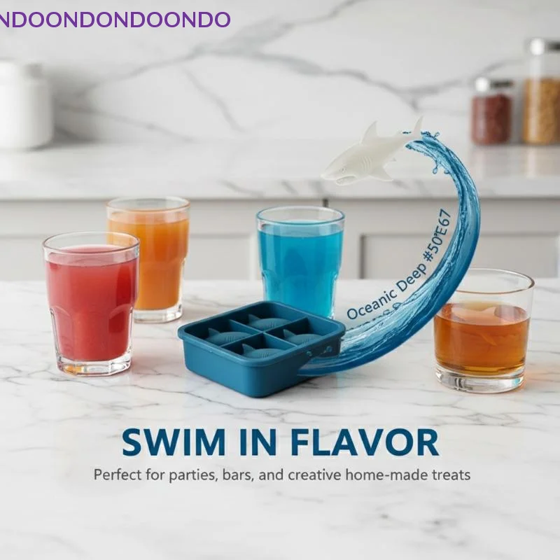 Shark Ice Mold Blue Color 4-Cavity Animal-Shaped Silicone Ice Cube Tray For Whiskey Party Drinks
Shark Ice Mold Blue Color 4-Cavity Animal-Shaped Silicone Ice Cube Tray For Whiskey Party Drinks