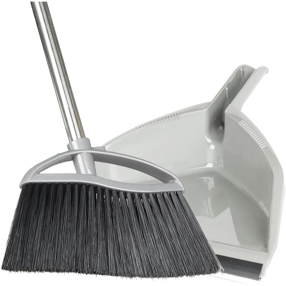 Long Handle Broom and Dustpan Set with Soft Bristles for Hardwood Floors, Kitchen, and Office Cleaning, Gray
Long Handle Broom and Dustpan Set with Soft Bristles for Hardwood Floors, Kitchen, and Office Cleaning, Gray