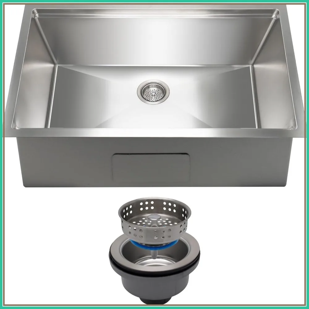 30 Inch Undermount Kitchen Sink – 11 Gauge Stainless Steel, Single Bowl with Integrated Ledge & Superior Drain
30 Inch Undermount Kitchen Sink – 11 Gauge Stainless Steel, Single Bowl with Integrated Ledge & Superior Drain