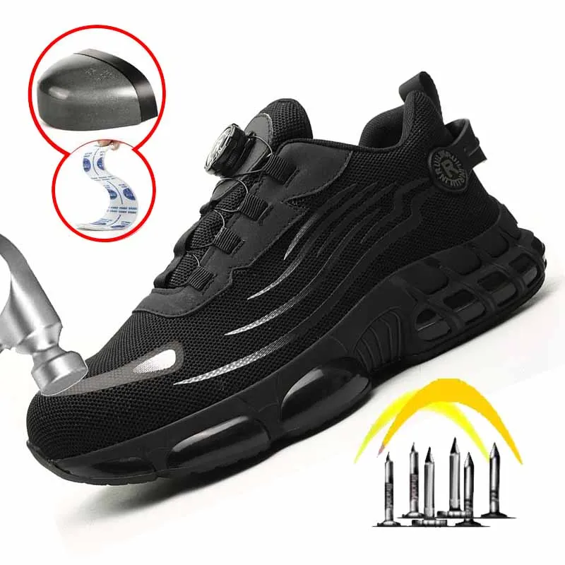 New Puncture-Proof Rotating Button Work Sneakers Safety Shoes Men Steel Toe Shoes Work Protective Men Boots Indestructible Shoes
New Puncture-Proof Rotating Button Work Sneakers Safety Shoes Men Steel Toe Shoes Work Protective Men Boots Indestructible Shoes