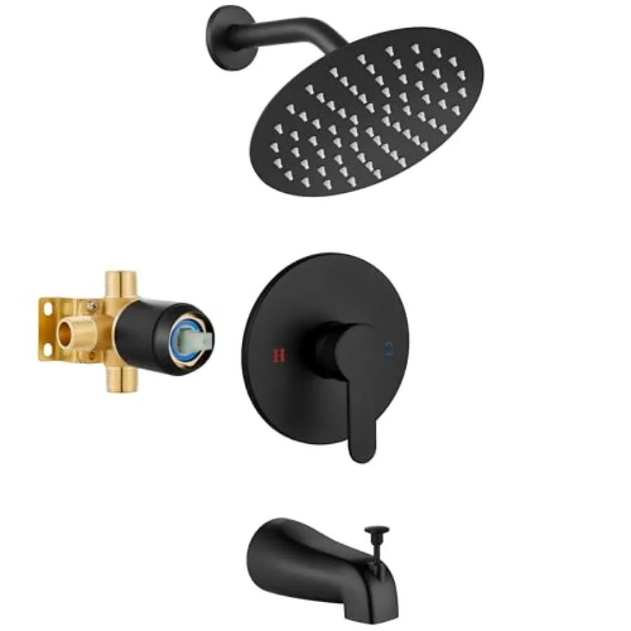 Shower Faucet Set with Tub Spout, Bathtub Faucet Set Complete, Round Rafall Shower Head, Tub and Shower Trim Kit with Solid Bra
Shower Faucet Set with Tub Spout, Bathtub Faucet Set Complete, Round Rafall Shower Head, Tub and Shower Trim Kit with Solid Bra