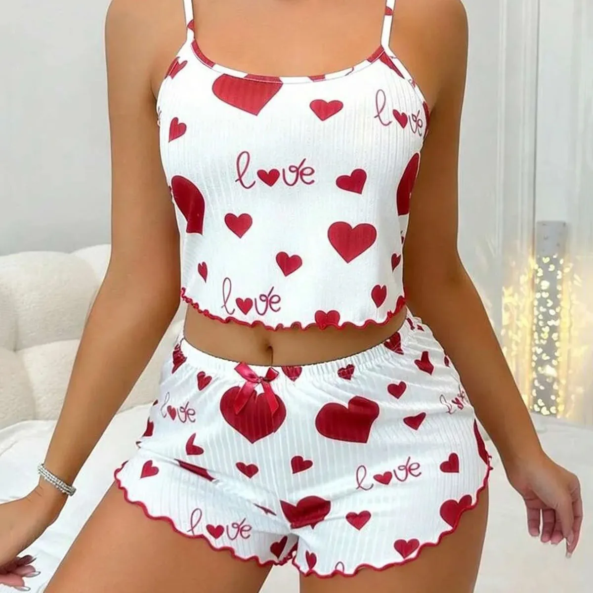 Women'S Pajama Shorts Suit Homewear Print Underwear Pijama Sexy Lingerie Camisoles Tanks Nighty Ladies Sleepwear
Women'S Pajama Shorts Suit Homewear Print Underwear Pijama Sexy Lingerie Camisoles Tanks Nighty Ladies Sleepwear