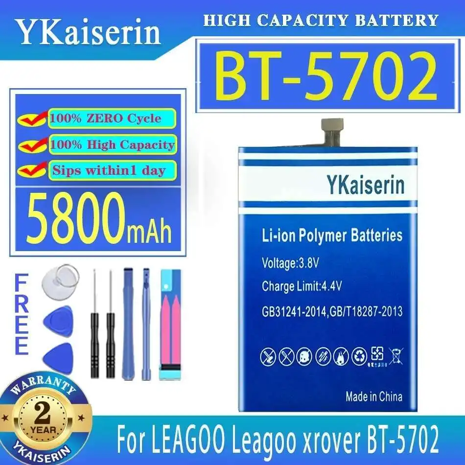 5800mah Reliable Replacement Mobile Phone Battery For Leagoo Xrover BT-5702 BT5702
5800mah Reliable Replacement Mobile Phone Battery For Leagoo Xrover BT-5702 BT5702