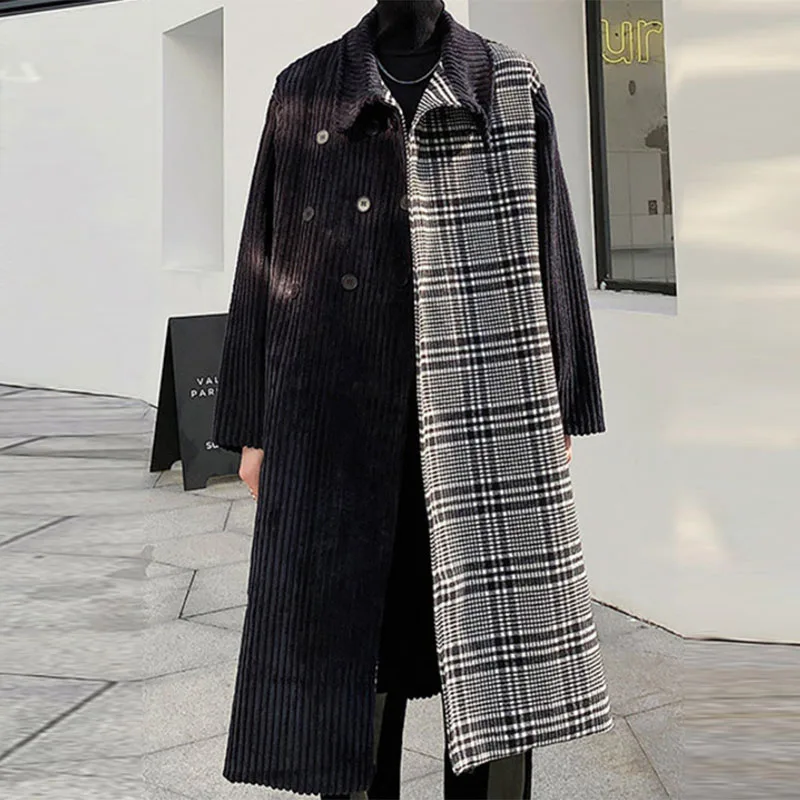 2022 New Color Block Plaid Spliced Corduroy Woolen Overcoat Men's New Loose Trendy Thicken Trench Autumn Elegant Long Coat
2022 New Color Block Plaid Spliced Corduroy Woolen Overcoat Men's New Loose Trendy Thicken Trench Autumn Elegant Long Coat
