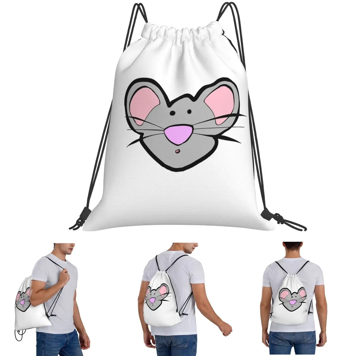 Squeak Cute Grey Mouse Backpacks Casual Drawstring Bundle Pocket Sundries Bag Book Bags for Man Woman School
Squeak Cute Grey Mouse Backpacks Casual Drawstring Bundle Pocket Sundries Bag Book Bags for Man Woman School