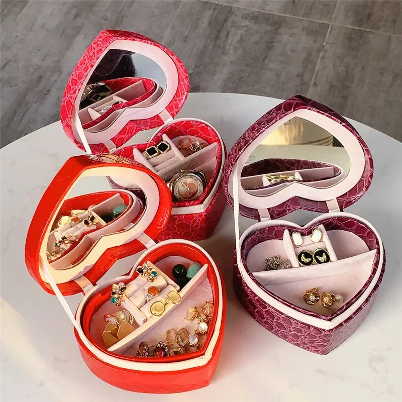 Leather Jewelry Box Creative Earrings Storage Boxes Portable Jewelry Organizer Travel Case Small Ring Trinket Holiday Gifts Box
Leather Jewelry Box Creative Earrings Storage Boxes Portable Jewelry Organizer Travel Case Small Ring Trinket Holiday Gifts Box