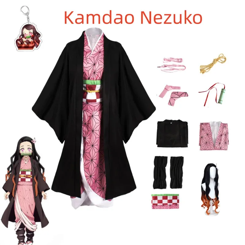 Anime Kamado Nezuko Cosplay Costume Demon Slayer Cosplay Uniform Clothes Kimono Wig Props Set Halloween Costume for Kids Adult
Anime Kamado Nezuko Cosplay Costume Demon Slayer Cosplay Uniform Clothes Kimono Wig Props Set Halloween Costume for Kids Adult