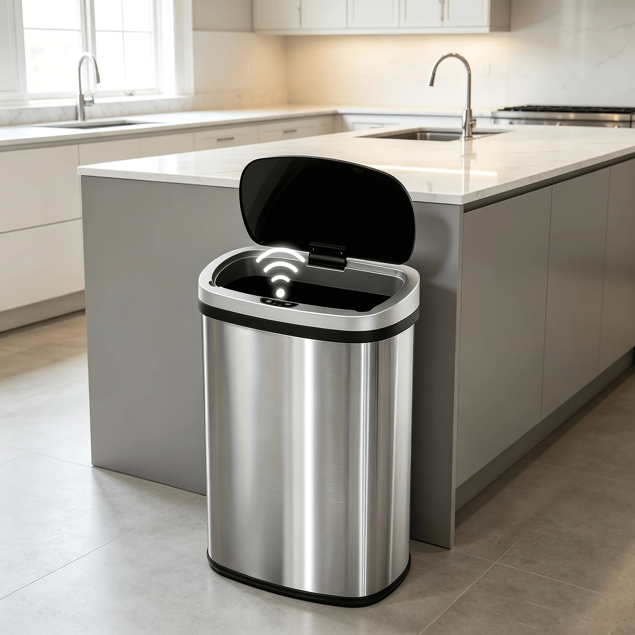 us13 Gallon Trash Can Kitchen, Automatic Garbage Can Touchless Motion Sensor, Stainless Steel Trash Can with lid Anti-Fingerprint Mute Designed, Waste Bin 50L, for Office Bedroom Living Room Trash Cand
us13 Gallon Trash Can Kitchen, Automatic Garbage Can Touchless Motion Sensor, Stainless Steel Trash Can with lid Anti-Fingerprint Mute Designed, Waste Bin 50L, for Office Bedroom Living Room Trash Cand