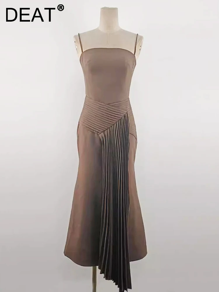 DEAT Women's Slip Irregular Design Pleated Camisole Dress Fashion New Elegant Backless High Waist Party Dresses 2024 13DL194
DEAT Women's Slip Irregular Design Pleated Camisole Dress Fashion New Elegant Backless High Waist Party Dresses 2024 13DL194