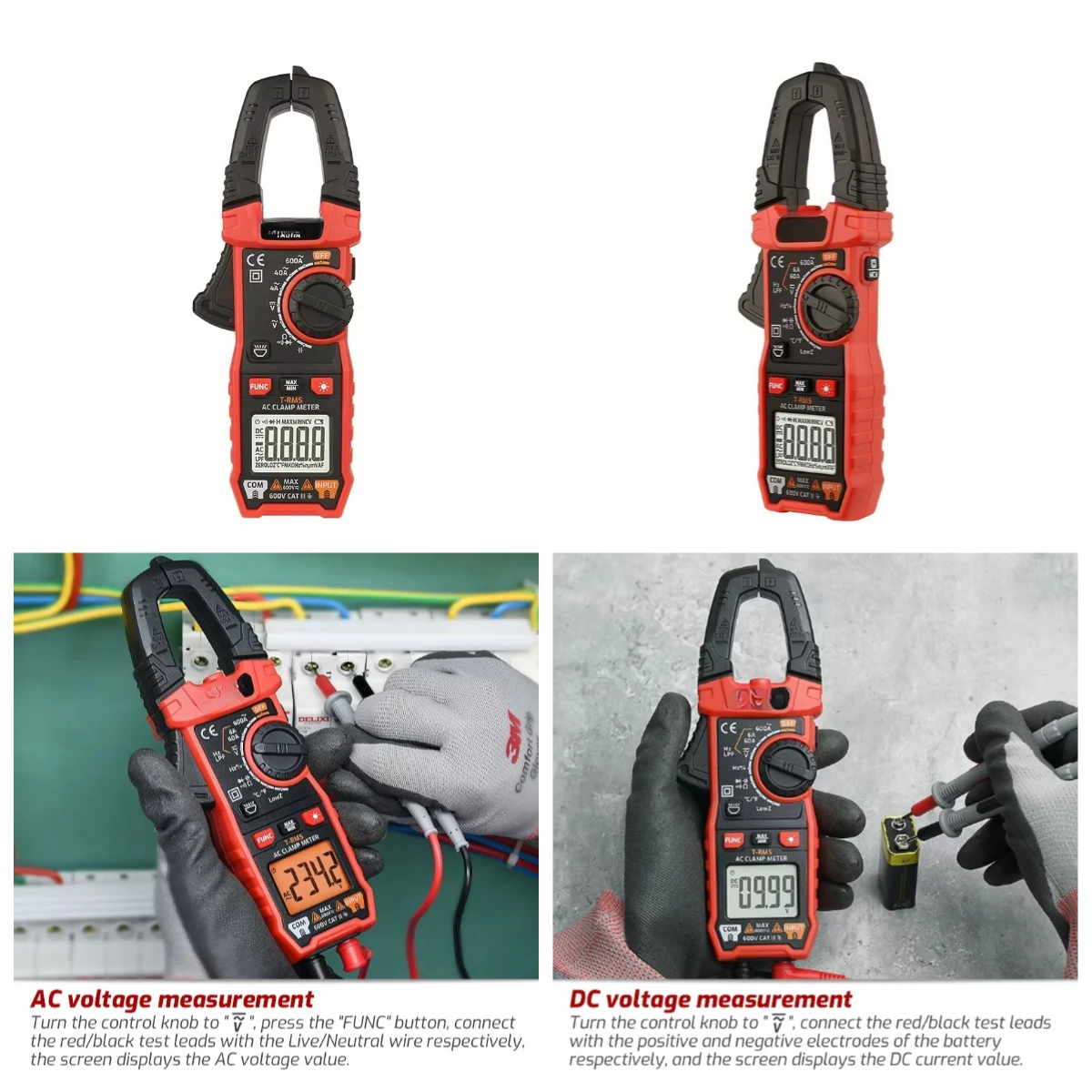 TA811 Auto Manual Digital Clamp Meter AC/DC Current Resistance Multimeter
TA811 Auto Manual Digital Clamp Meter AC/DC Current Resistance Multimeter