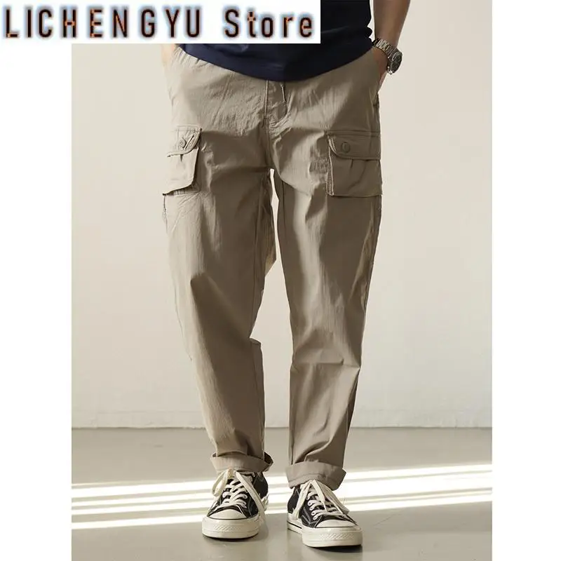 Summer New American Retro Lightweight Woven Cargo Pants Men's Fashion Washed Elastic Drawstring Straight Loose Tapered Trousers
Summer New American Retro Lightweight Woven Cargo Pants Men's Fashion Washed Elastic Drawstring Straight Loose Tapered Trousers
