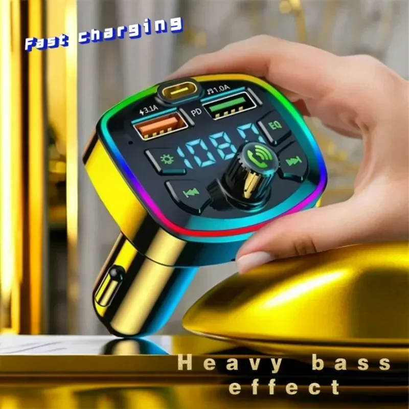 Car Charger Bluetooth-compatible 5.0 FM Transmitter PD Type-C Dual USB Fast Charger Colorful Ambient Light Cigarette lighter
Car Charger Bluetooth-compatible 5.0 FM Transmitter PD Type-C Dual USB Fast Charger Colorful Ambient Light Cigarette lighter