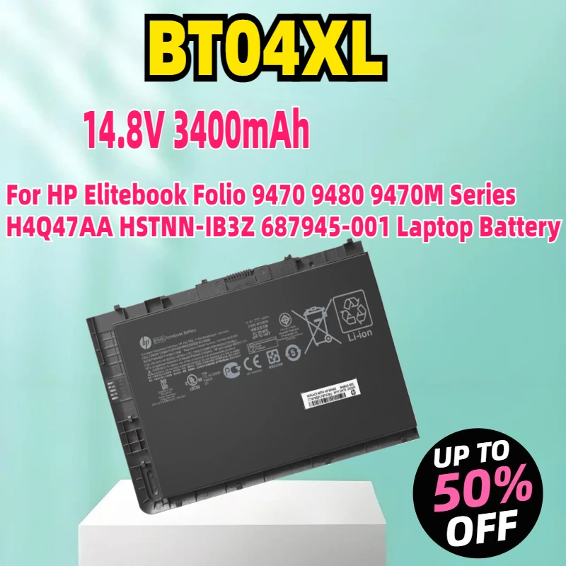 Новый аккумулятор для ноутбука 14,8 В BT04XL для HP Elitebook Folio 9470 9480 9470M серии H4Q47AA HSTNN-IB3Z 687945-001, аккумулятор для ноутбука
Новый аккумулятор для ноутбука 14,8 В BT04XL для HP Elitebook Folio 9470 9480 9470M серии H4Q47AA HSTNN-IB3Z 687945-001, аккумулятор для ноутбука