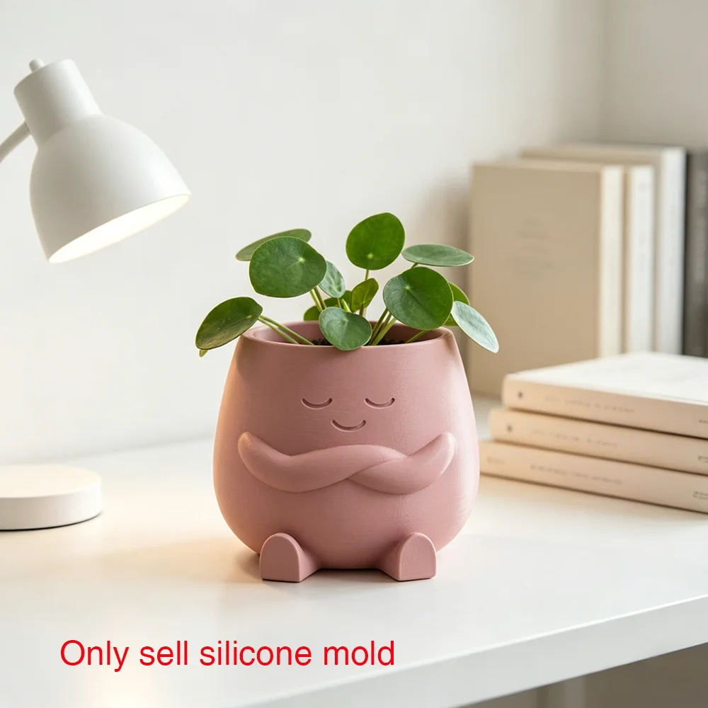 3D Cute Smiling Face Flower Pot Silicone Mold DIY Concrete Plaster Mould for Succulent Planter Pen Holder Home Decoration
3D Cute Smiling Face Flower Pot Silicone Mold DIY Concrete Plaster Mould for Succulent Planter Pen Holder Home Decoration