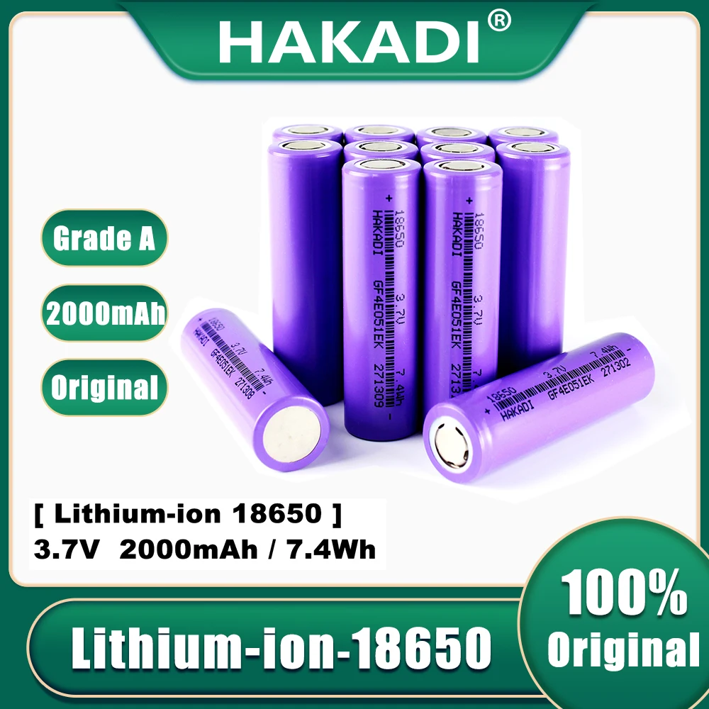 100PCS 18650 Batteries 3.7V 2000mAh Li-ion Flat Top Rechargeable Battery For DIY Power Bank Headlamp LED Flashlight
100PCS 18650 Batteries 3.7V 2000mAh Li-ion Flat Top Rechargeable Battery For DIY Power Bank Headlamp LED Flashlight