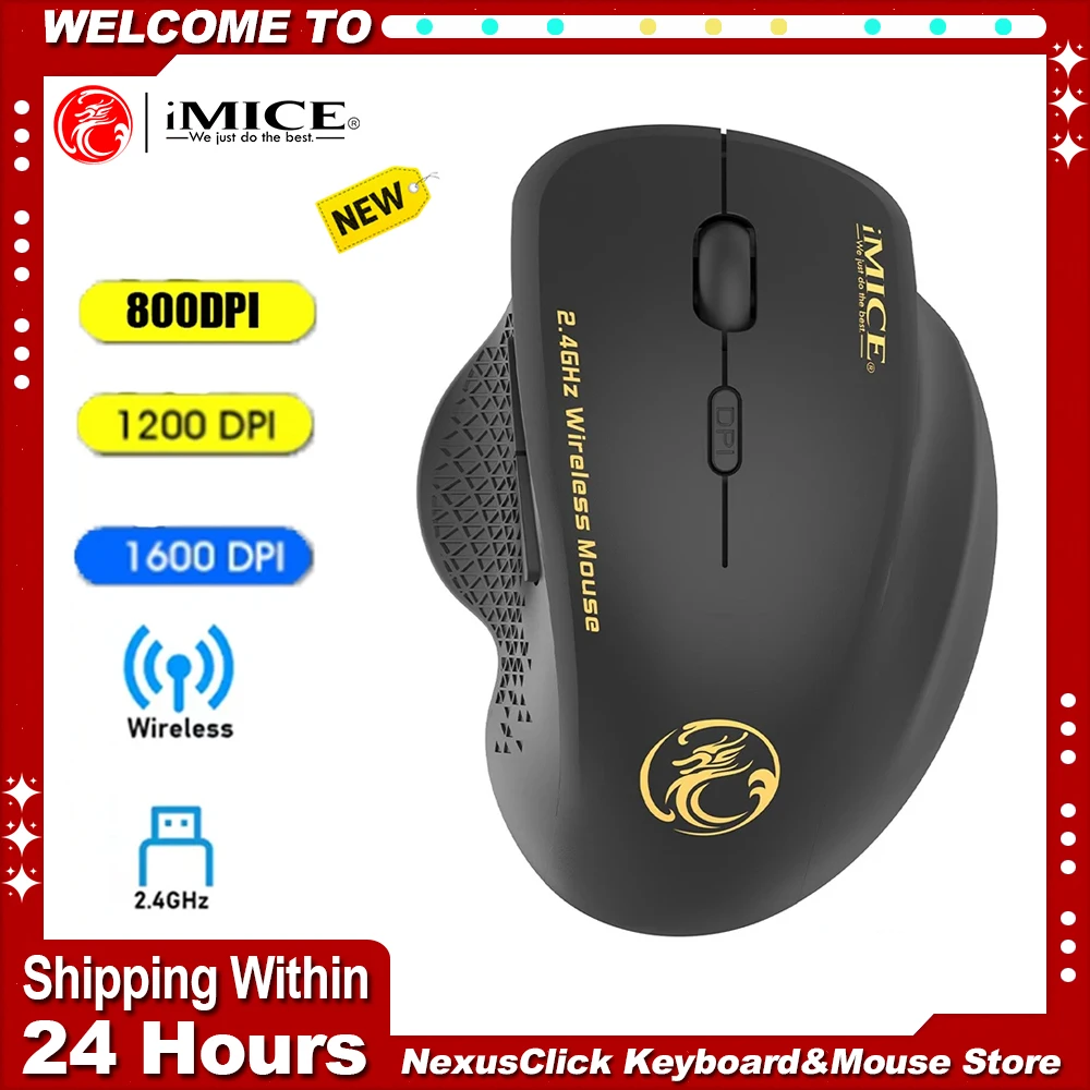 G6 ABS Wireless Mouse Ergonomic Computer IMICE Mouse 2.4Ghz Mouse With Non-slip Roller 1600DPI for Home Office Laptop PC Gamer
G6 ABS Wireless Mouse Ergonomic Computer IMICE Mouse 2.4Ghz Mouse With Non-slip Roller 1600DPI for Home Office Laptop PC Gamer