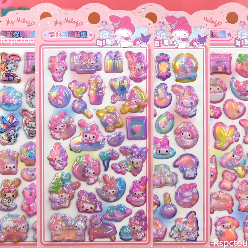 Набор из 4 милых 3D-наклеек Sanrio My Melody с лазерным рельефом, объемные мультяшные стикеры для холодильника, гитары, телефона
Набор из 4 милых 3D-наклеек Sanrio My Melody с лазерным рельефом, объемные мультяшные стикеры для холодильника, гитары, телефона