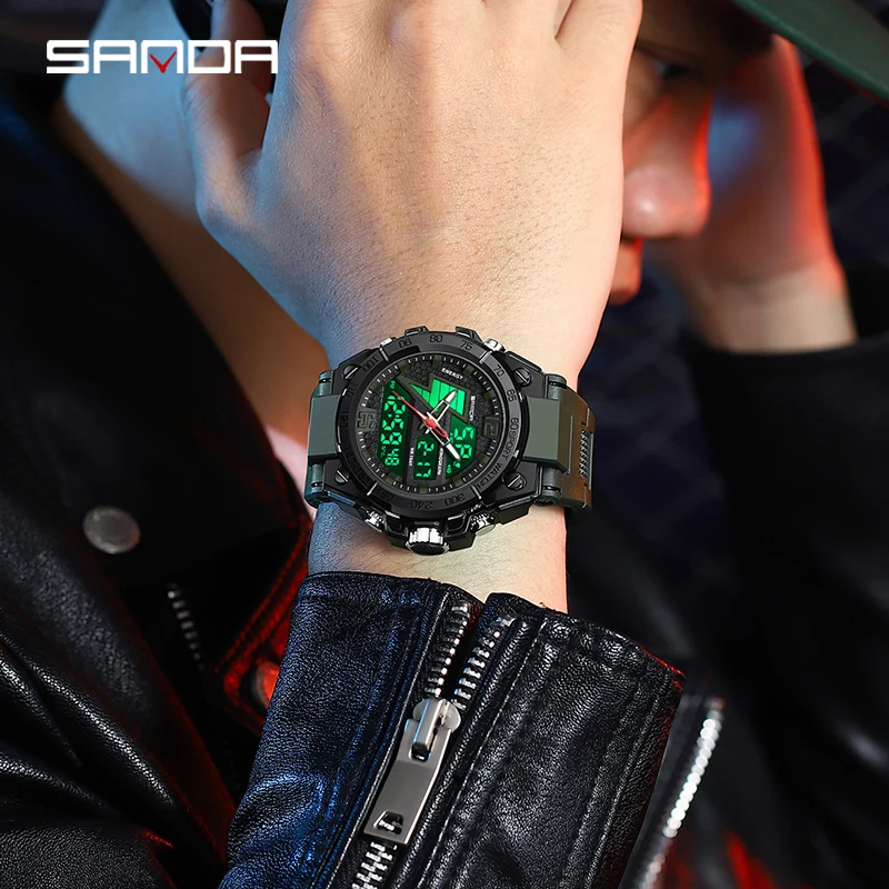Sanda Watch 6137 Dual Display Dial 50M Waterproof Digital Watches Sports Electronic Watches Top Luxury Watches Men Military
Sanda Watch 6137 Dual Display Dial 50M Waterproof Digital Watches Sports Electronic Watches Top Luxury Watches Men Military