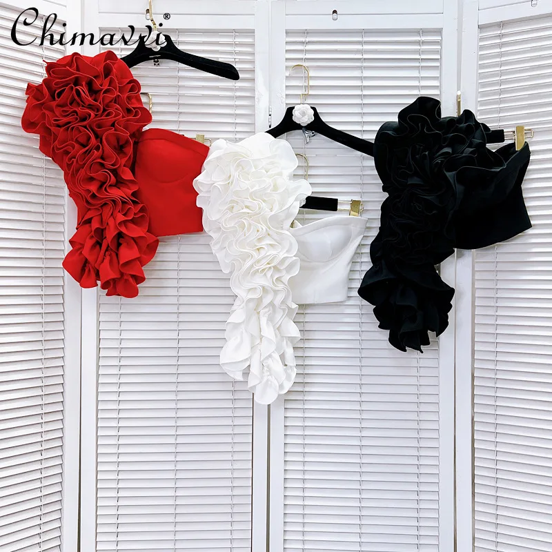 European Station French Fashion Flower Oblique Shoulder Tube Top 2024 Spring and Summer New Slim Fit Sexy Elegant Tank Top Women
European Station French Fashion Flower Oblique Shoulder Tube Top 2024 Spring and Summer New Slim Fit Sexy Elegant Tank Top Women
