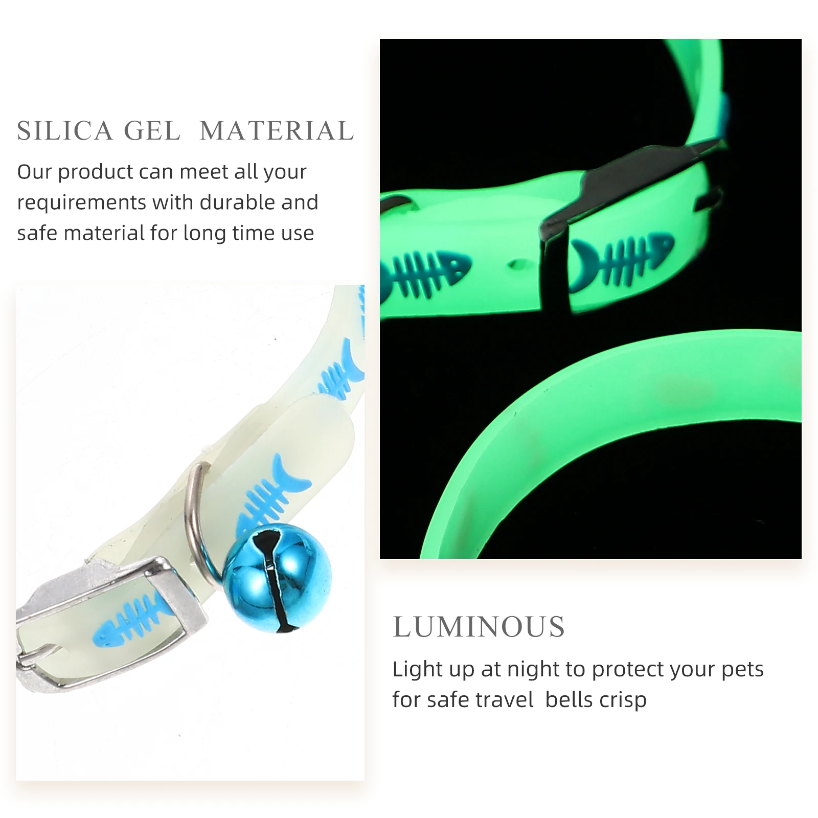 3pcs Fluorescent Pet Collar LED Glow in Dark for Dogs Cats Silicone Night Anti Lost Collar Bone Paw Print Random Color
3pcs Fluorescent Pet Collar LED Glow in Dark for Dogs Cats Silicone Night Anti Lost Collar Bone Paw Print Random Color