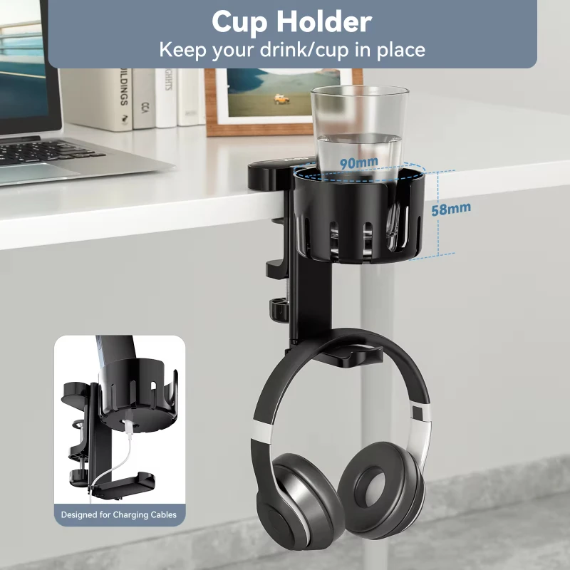 Rotating headphone hanger bracket holder desktop clip controller holder detachable cup holder storage handle holder
Rotating headphone hanger bracket holder desktop clip controller holder detachable cup holder storage handle holder