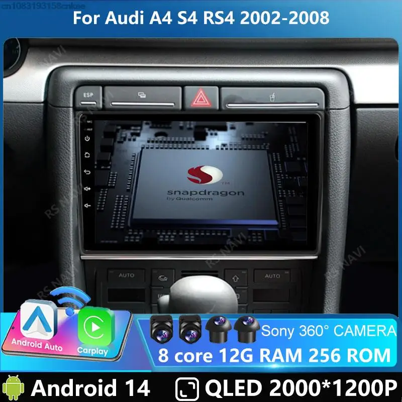 9 Inch For Audi A4 II 2 B6 III 3 B7 2000 - 2009 S4 2002-2008 RS4 2005-2009 Car Radio Android 14 Carplay Multimedia Navigation
9 Inch For Audi A4 II 2 B6 III 3 B7 2000 - 2009 S4 2002-2008 RS4 2005-2009 Car Radio Android 14 Carplay Multimedia Navigation