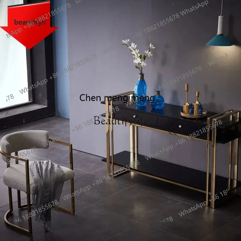 New style Simple post-modern stainless steel fashion entrance cabinet living room high-end light luxury entrance table ss 8617
New style Simple post-modern stainless steel fashion entrance cabinet living room high-end light luxury entrance table ss 8617