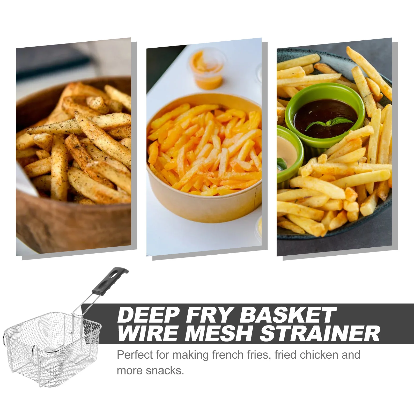 Stainless Steel Fry Basket Wire Mesh Strainer Long Handle Easy Clean Corrosion Resistant Large Capacity Multi-Use Fruit
Stainless Steel Fry Basket Wire Mesh Strainer Long Handle Easy Clean Corrosion Resistant Large Capacity Multi-Use Fruit