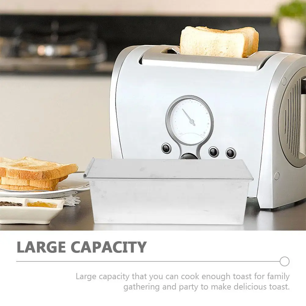 Loaf Pan Toast Box Reusable Sandwich Bread Cover Baking Silver with Lid Metal Non-stick
Loaf Pan Toast Box Reusable Sandwich Bread Cover Baking Silver with Lid Metal Non-stick