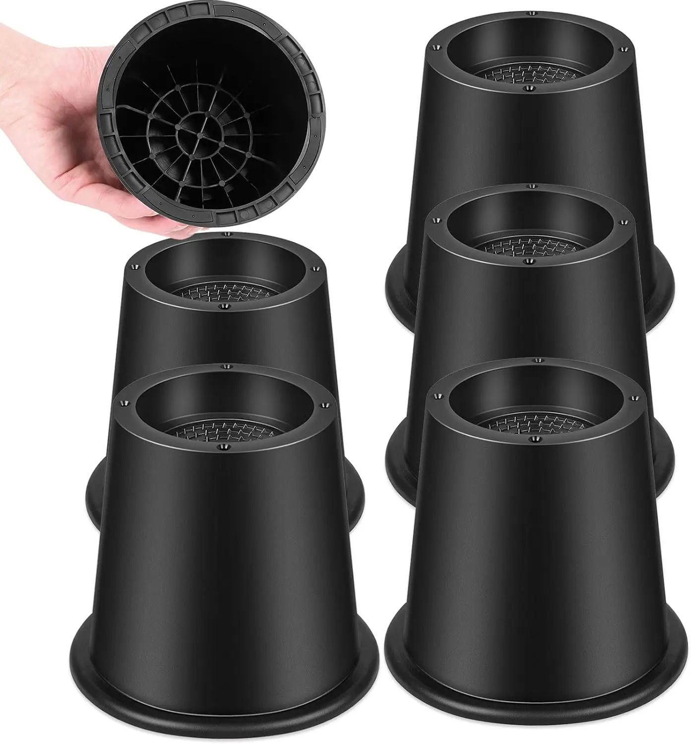 Bed Risers, 4 Inch Round Furniture Riser Heavy Duty Raise Blocks for Bed Couch Table Desk (Black,6 Pack)
Bed Risers, 4 Inch Round Furniture Riser Heavy Duty Raise Blocks for Bed Couch Table Desk (Black,6 Pack)