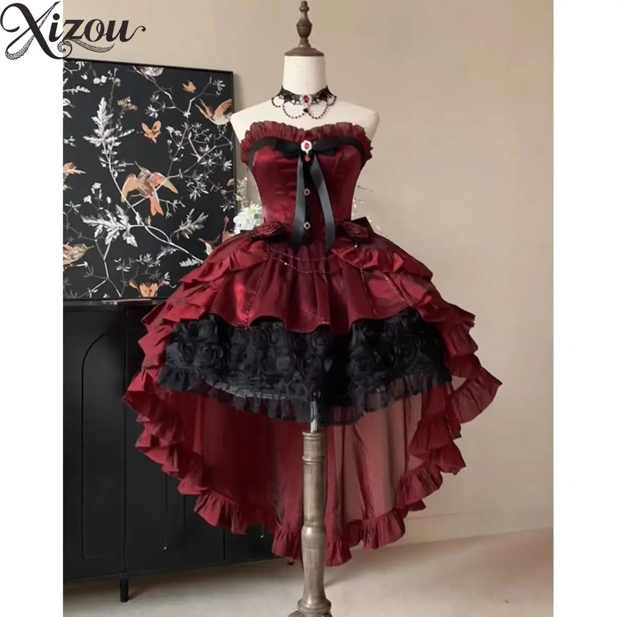 Пышное вечернее бальное платье Rich Lady Gothic Lolita 2026 с открытыми плечами, высокой талией, объемными 3D цветами из кружева с розами, красное и черное, весна
Пышное вечернее бальное платье Rich Lady Gothic Lolita 2026 с открытыми плечами, высокой талией, объемными 3D цветами из кружева с розами, красное и черное, весна