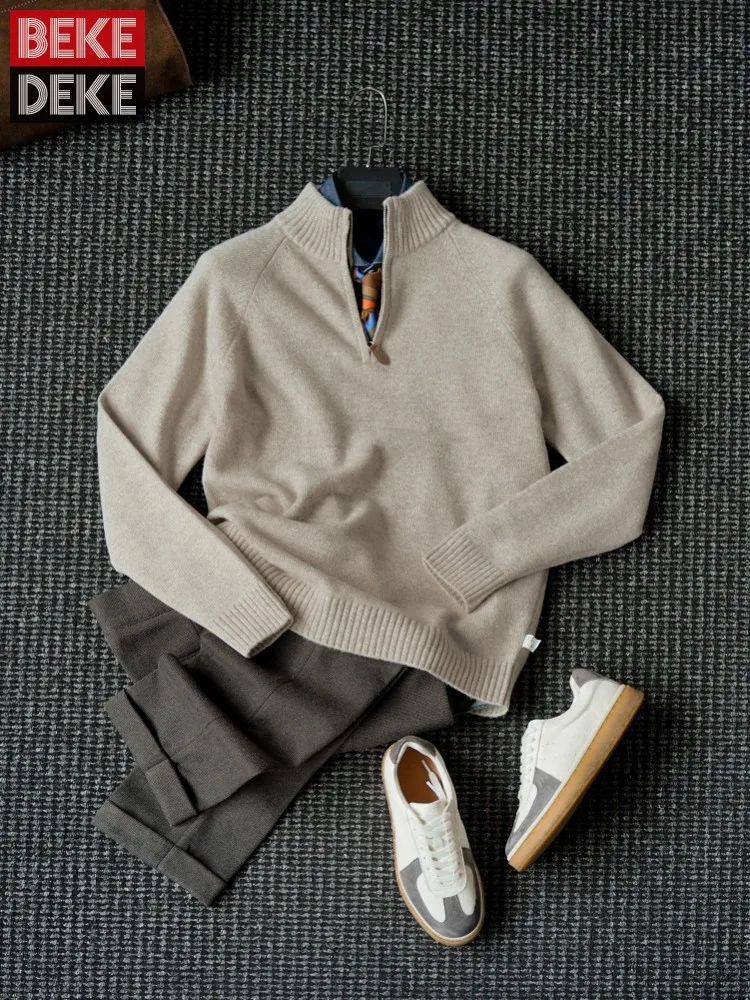 Vintage Men Business Casual Zipper Stand Collar Long Sleeve Sweater Knitted Jumpers Pullover Sweater Tops Designer Male Knitwear
Vintage Men Business Casual Zipper Stand Collar Long Sleeve Sweater Knitted Jumpers Pullover Sweater Tops Designer Male Knitwear