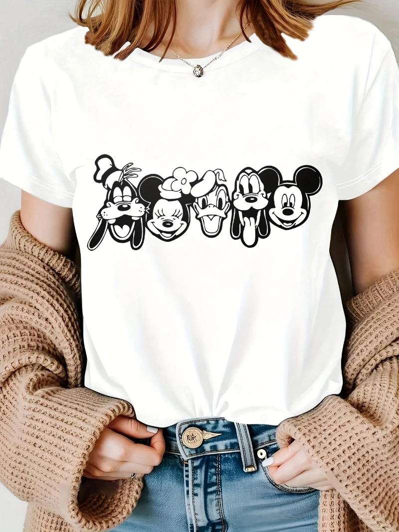 Модная футболка, Анимация Диснея, Минни, Микки, Дональд Дак, Дейзи Утка, Гуфи, Плутон, Семейное Фото, Мультфильм, Милый Принт
Модная футболка, Анимация Диснея, Минни, Микки, Дональд Дак, Дейзи Утка, Гуфи, Плутон, Семейное Фото, Мультфильм, Милый Принт