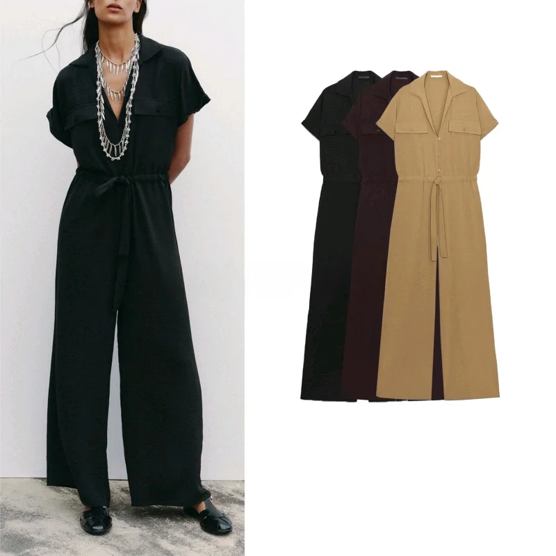 New Autumn Commuter Sle Onesie with Cuffed ort Sves Stand Collar Flip Cover High Waist Wide Leg Pants Polyester Fiber
New Autumn Commuter Sle Onesie with Cuffed ort Sves Stand Collar Flip Cover High Waist Wide Leg Pants Polyester Fiber