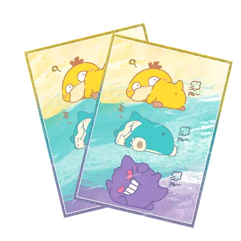 60pcs Anime Figures Snorlax Gengar Card Sleeves Super Cute WS OPCG DTCG PTCG Trading Cards Shine Protective Case
