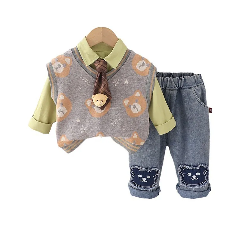 Children's Clothing 2024 Fall Baby Boy Clothes Cartoon Printed Sleeveless Vest + Shirts + Pants Suit for Kids Boys Outfit Set
Children's Clothing 2024 Fall Baby Boy Clothes Cartoon Printed Sleeveless Vest + Shirts + Pants Suit for Kids Boys Outfit Set