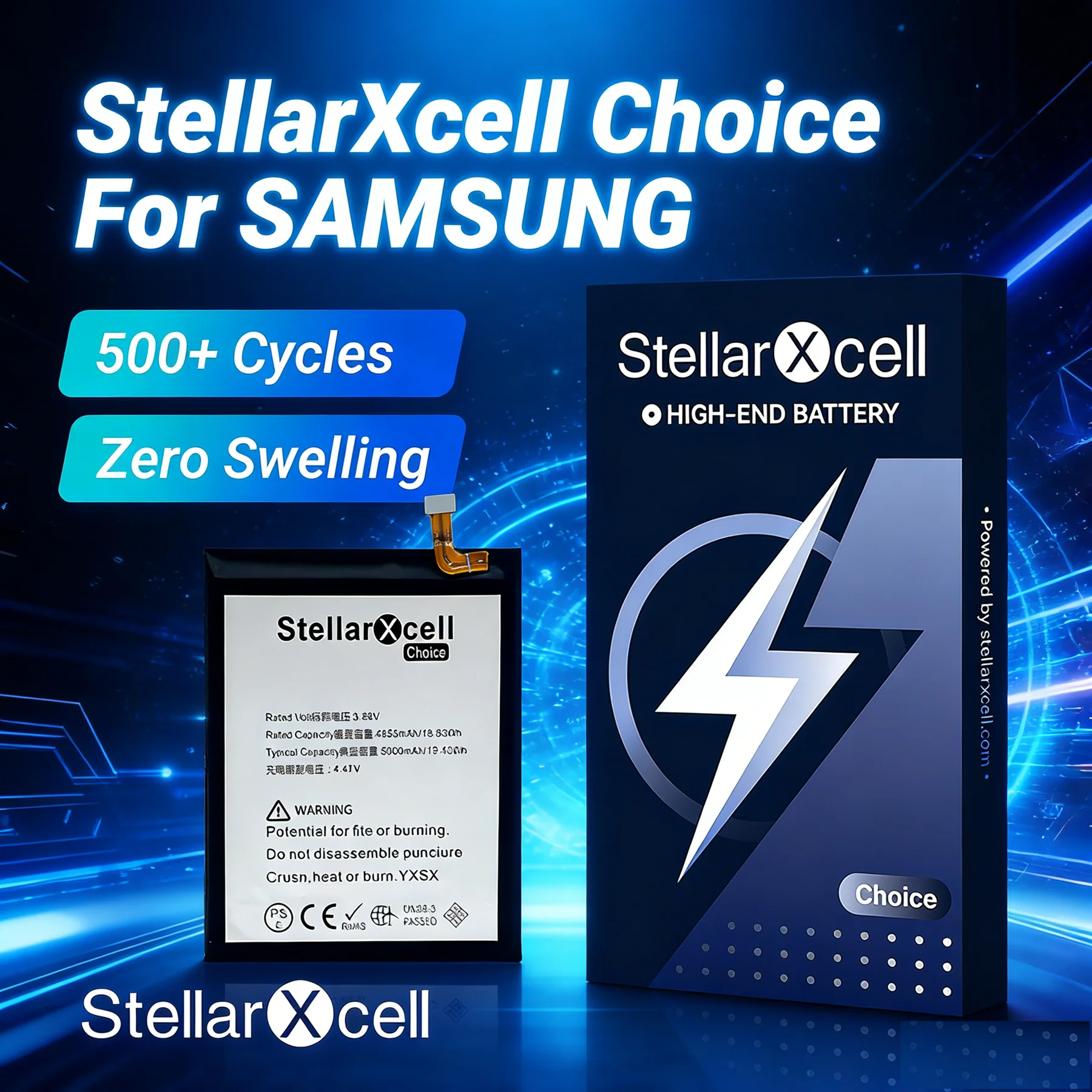 StellarXcell Choice Battery For Samsung S7 S8edge S9PLUS S10LITE S20FE S21ULTRA S22 S23 S24 EB-BS901ABY EB-BG980ABY
StellarXcell Choice Battery For Samsung S7 S8edge S9PLUS S10LITE S20FE S21ULTRA S22 S23 S24 EB-BS901ABY EB-BG980ABY