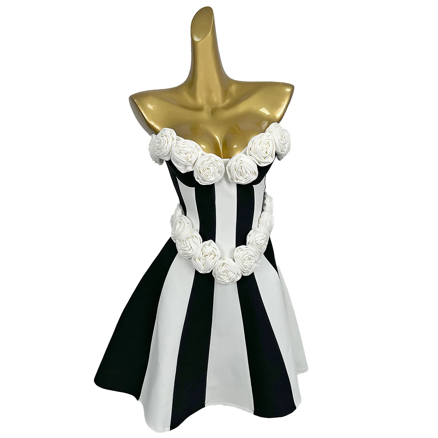 Fashion Minimalist A-line Dress Black White Stripes Flower Backless Dress Afternoon Tea Family Gathering Party Dress KH515
Fashion Minimalist A-line Dress Black White Stripes Flower Backless Dress Afternoon Tea Family Gathering Party Dress KH515