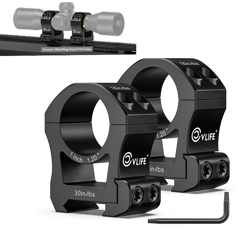 CVLIFE Riflescope Ring 1 inch Tube Scope Mount Compatible with Picatinny rail Low Medium High Profile 0.87" 1" 1.2" 1.35" Heigth
CVLIFE Riflescope Ring 1 inch Tube Scope Mount Compatible with Picatinny rail Low Medium High Profile 0.87" 1" 1.2" 1.35" Heigth
