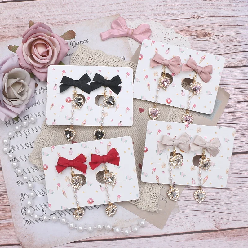 Lolita JK Style Earring with Rhinestones Sweet Handmade Bow Pearl Chain Women's Earrings Earrings 925 Silver Needles Clips
Lolita JK Style Earring with Rhinestones Sweet Handmade Bow Pearl Chain Women's Earrings Earrings 925 Silver Needles Clips
