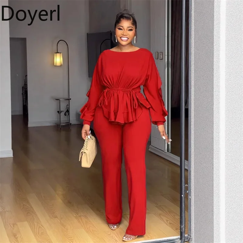 Doyerl Solid 2 Piece Sets Women Outfits Elegant Club Party Lantern Sleeve Drawstring Ruched Ruffles Top and Pants Matching Sets
Doyerl Solid 2 Piece Sets Women Outfits Elegant Club Party Lantern Sleeve Drawstring Ruched Ruffles Top and Pants Matching Sets