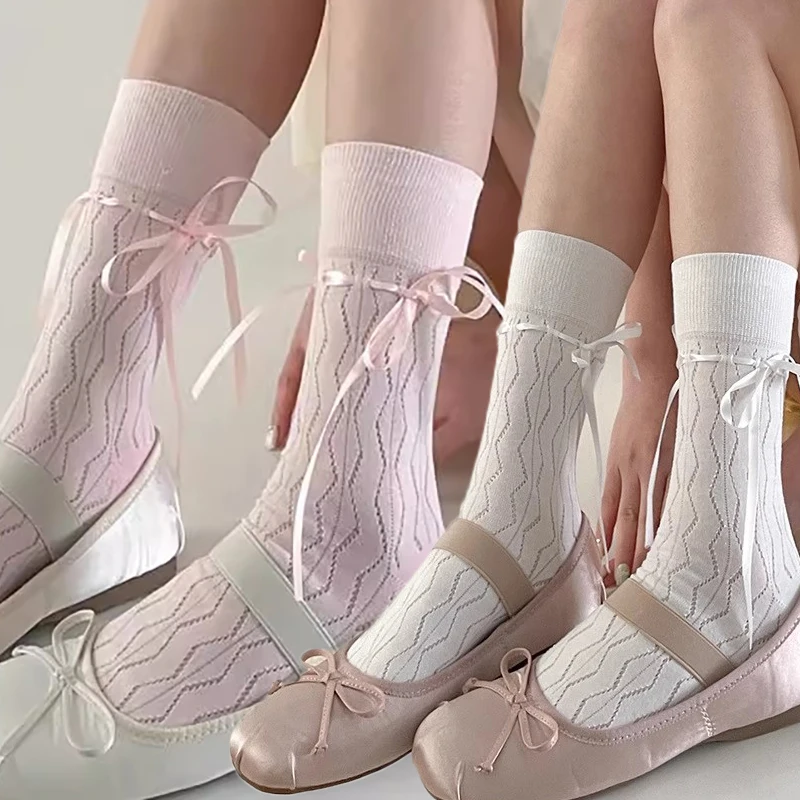 Lolita Socks Women Bow Straps Hollow Solid Color Spring and Autumn Ballet Socks Middle Tube Ribbon Casual Stocking for Girls
Lolita Socks Women Bow Straps Hollow Solid Color Spring and Autumn Ballet Socks Middle Tube Ribbon Casual Stocking for Girls