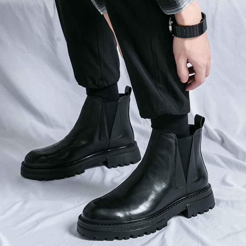 2024 New Black Chelsea Boots for Men High Top Smoke Boots for Men Split Leather ANKLE Round Toe Slip-On Men Boots Size 38-44
2024 New Black Chelsea Boots for Men High Top Smoke Boots for Men Split Leather ANKLE Round Toe Slip-On Men Boots Size 38-44