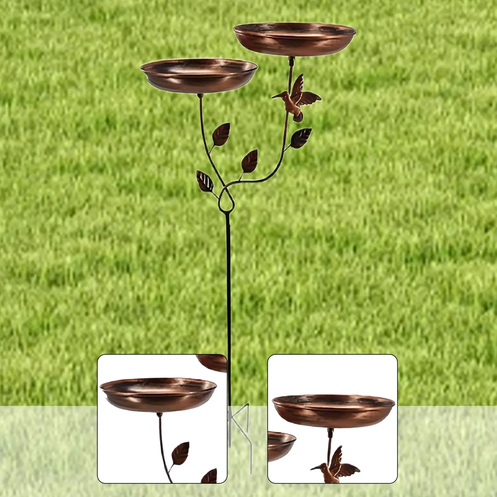 Metal Bird Bath Birdbath Iron Art Retro Yard Ornament 38 inch with Stake Bird Feeder for Patio Courtyard Yard Lawn Decoration
Metal Bird Bath Birdbath Iron Art Retro Yard Ornament 38 inch with Stake Bird Feeder for Patio Courtyard Yard Lawn Decoration