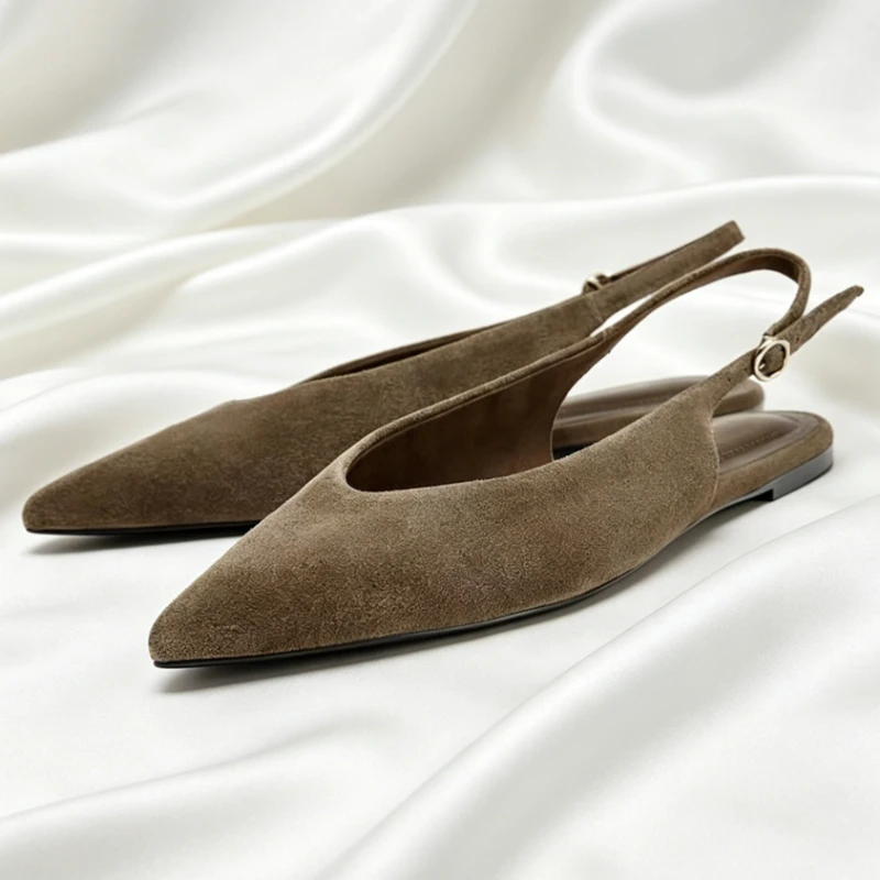 High-quality Faux Suede Slingback Flats Women Fashion Pointed-toe Buckle Ballerina Flats Cozy Ultra-thin Flat Sole Designer Shoe
High-quality Faux Suede Slingback Flats Women Fashion Pointed-toe Buckle Ballerina Flats Cozy Ultra-thin Flat Sole Designer Shoe